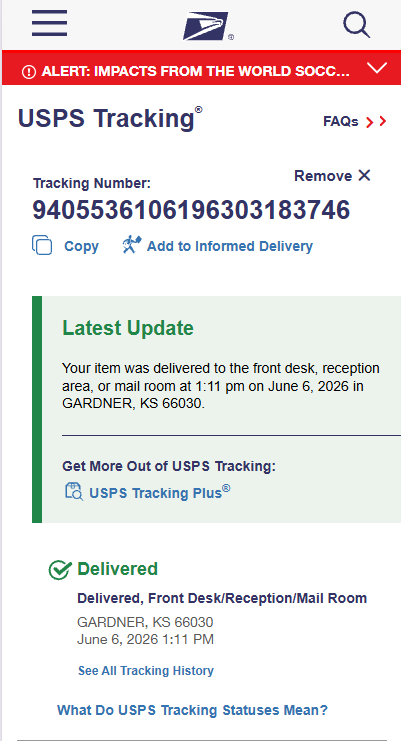 Delivery Proof Log 2